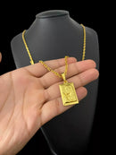 Corrente Cadeado 3mm + Pingente Jesus 3D Placa