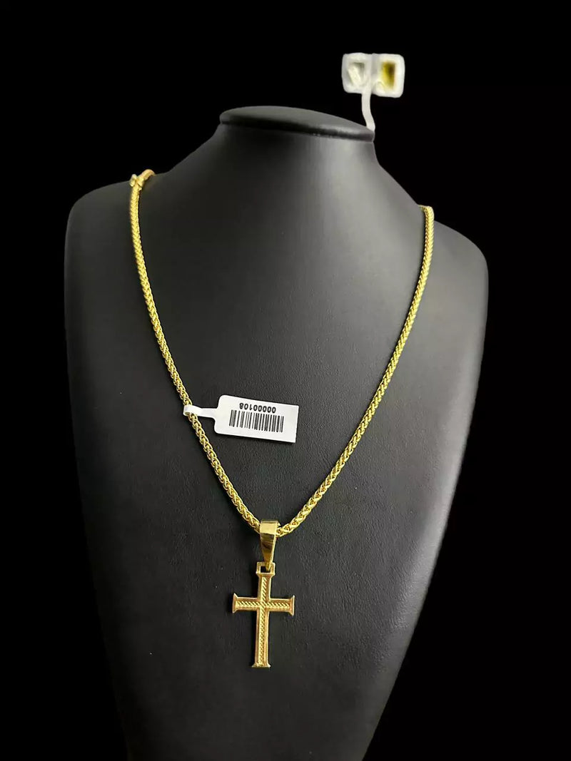 Corrente Peruana 3mm + Pingente Cruz Detalhada