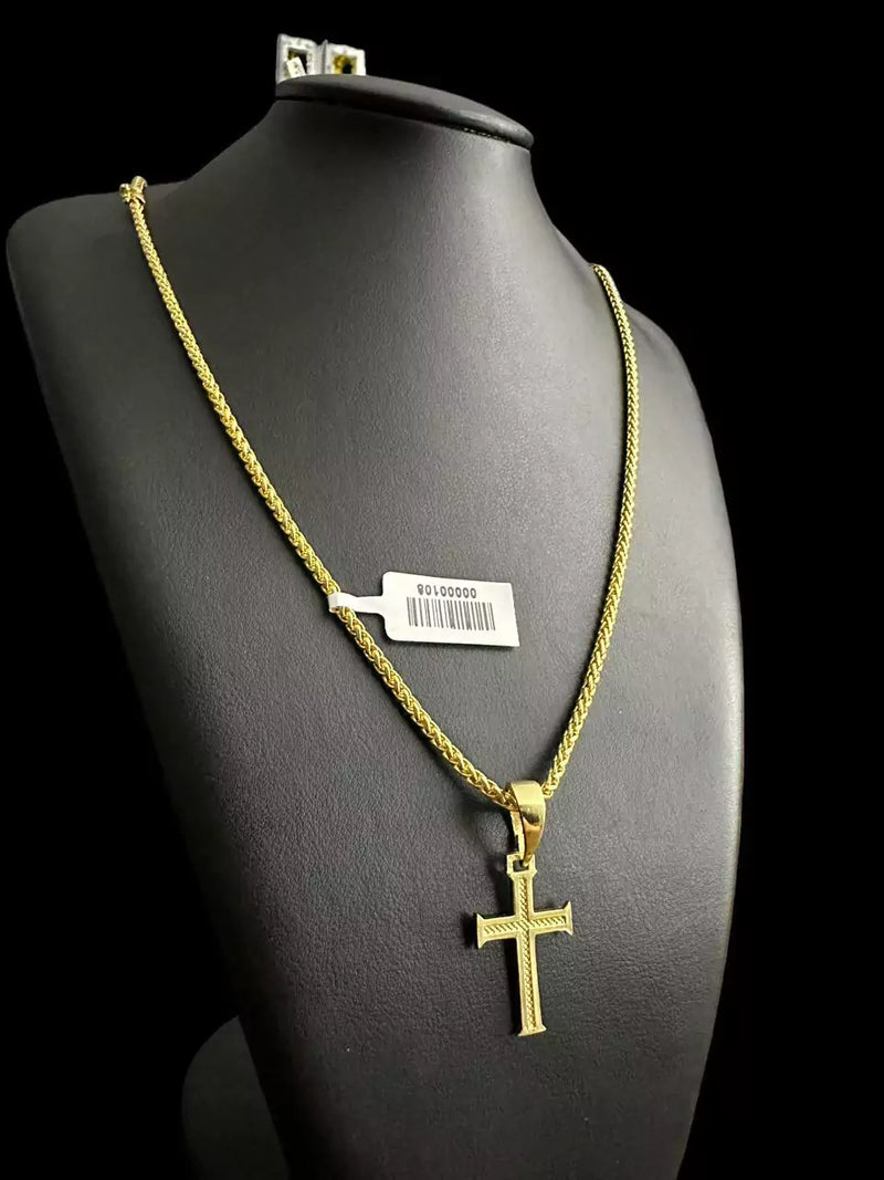 Corrente Peruana 3mm + Pingente Cruz Detalhada