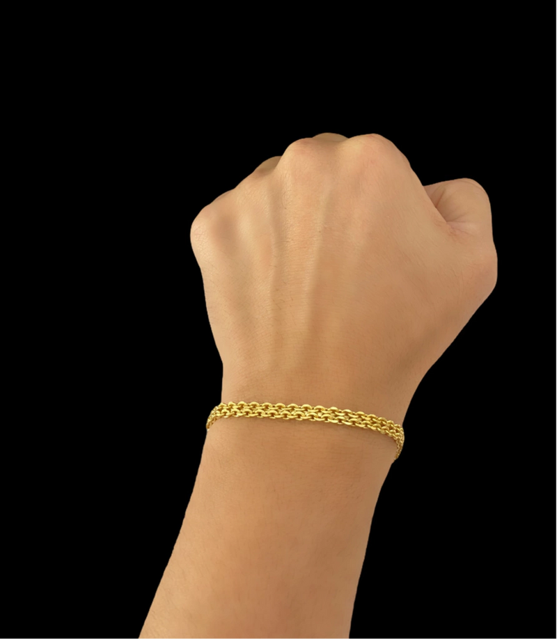Pulseira Cadeado Duplo 5mm (Fecho Duplo)