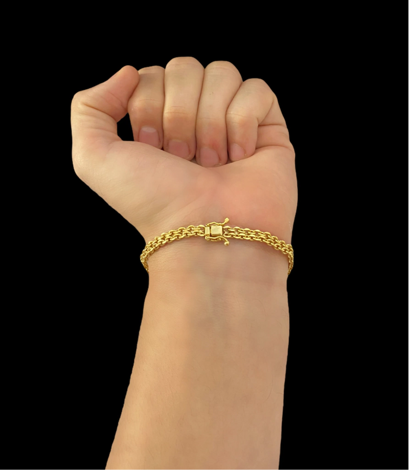 Pulseira Cadeado Duplo 5mm (Fecho Duplo)