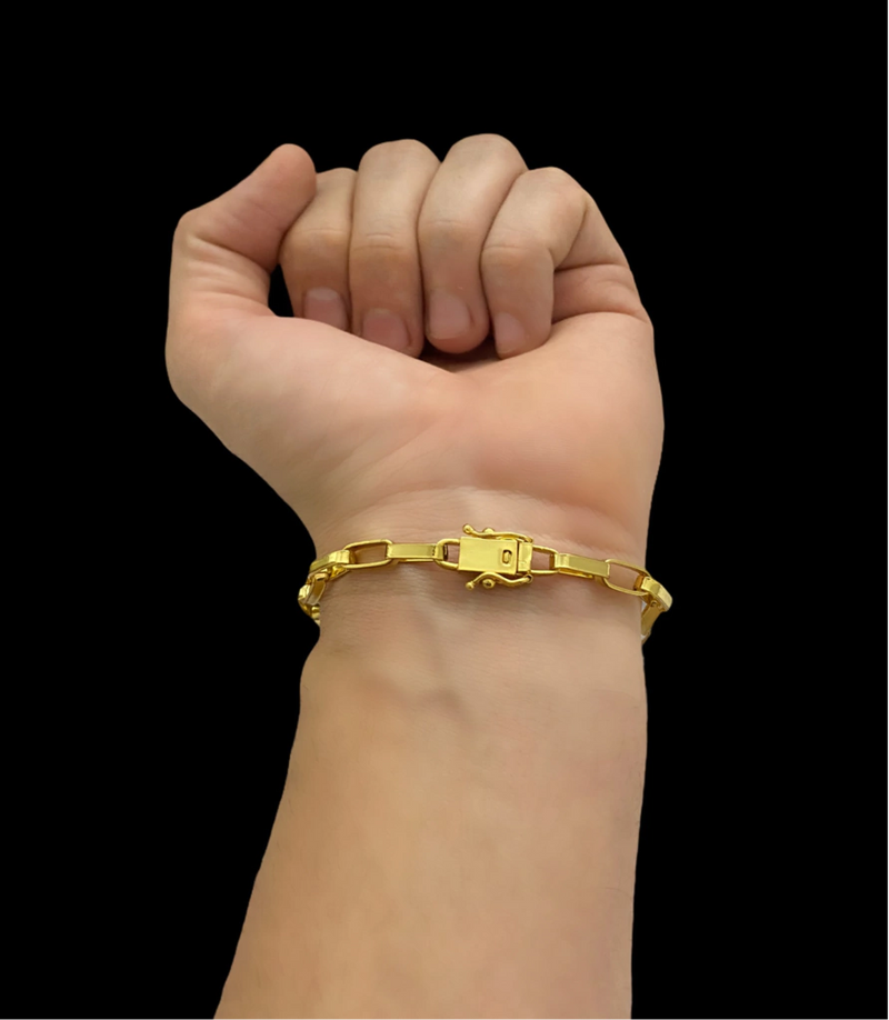 Pulseira Tijolinho 6mm (Fecho Duplo)