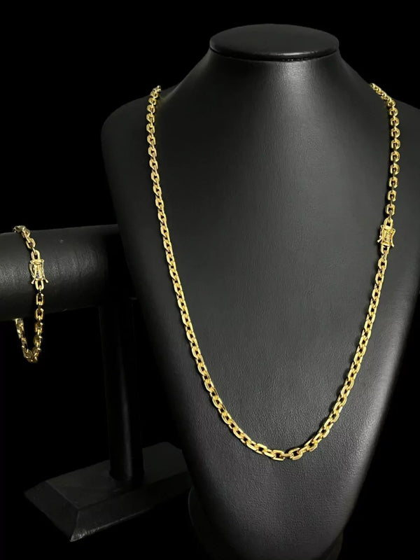 Corrente + Pulseira Cadeado 5mm (Fecho Duplo Nossa Senhora)